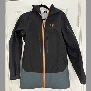 Arc'teryx Black and Gray Ski Jacket with Orange Accents